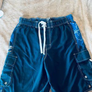 Mens tropical swim trunks board shorts